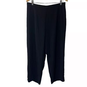 Sag Harbor Black Pants Plus Size 16 Cropped Elastic Waist Neutral Plain Basic